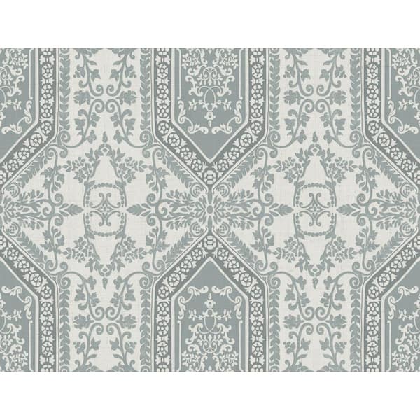 CASA MIA Oriental Allover Grey Paper Strippable Wallpaper Roll ( Cover 60.75 sq. ft. )