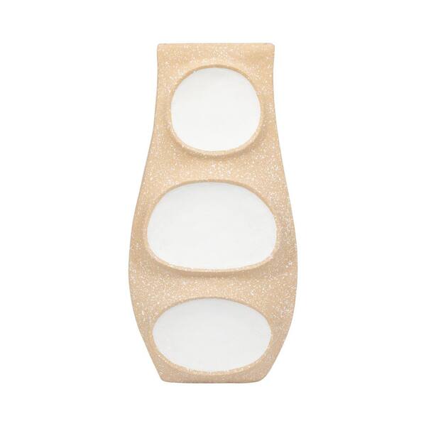 Liv & Skye 19 in. Ivory Ceramic Geometric Big Polka Dot Decorative