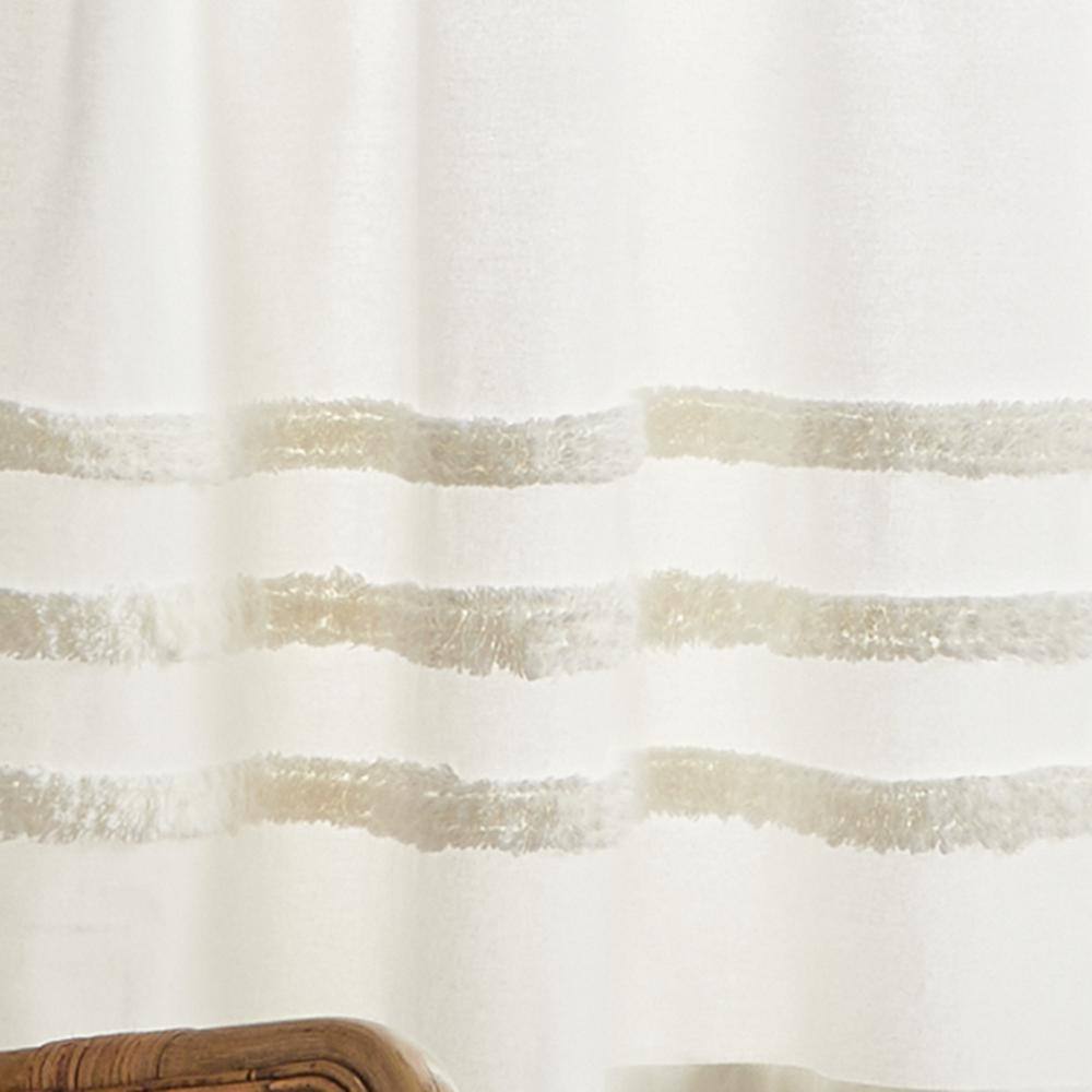 Ivory Textured Rod Pocket Valance and Tier Curtain Set