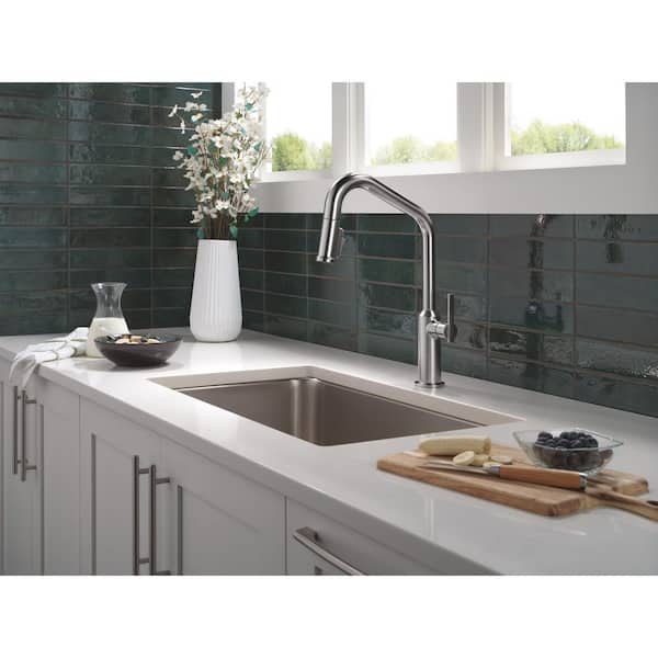 Cordova Arctic Stainless 17.06 in. H Pull Down Sprayer Kitchen Faucet with 360° Swivel Spout