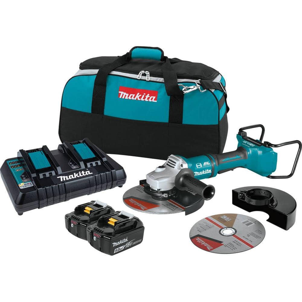 Makita 18V X2 LXT Lithium-Ion (36V) Brushless Cordless 9 in. Paddle Switch Cut-Off/Angle Grinder Kit w Electric Brake 5.0Ah -  XAG13PT1