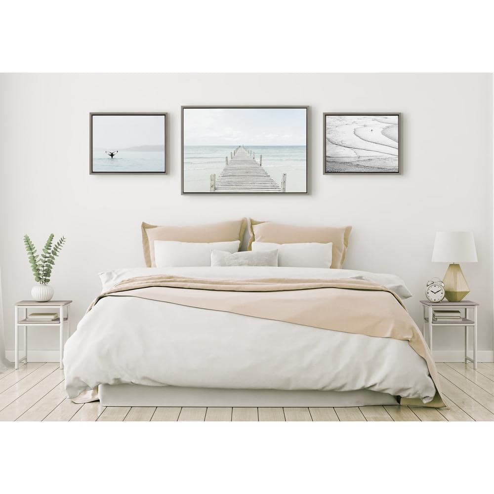 Coastal Ocean Beach and Whale Canvas Art Set