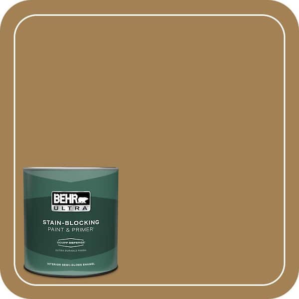BEHR ULTRA 1 qt. #MQ2-14 Lavish Gold Extra Durable Semi-Gloss Enamel Interior Paint & Primer