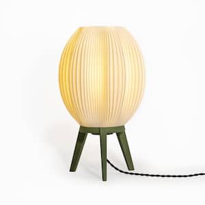 Wavy 16.5 in. White/Green Modern Contemporary Plant-Based PLA 3D Printed Dimmable LED Table Lamp