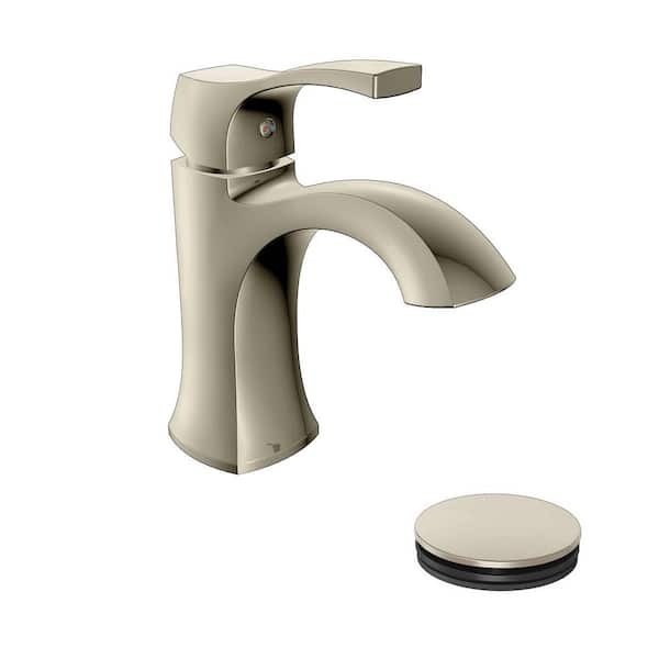 PRIVATE BRAND UNBRANDED Bryson Single-Handle Single-Hole Bathroom Faucet in Brushed Nickel