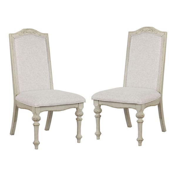 Willadeene Rustic Antique White Side Dining Chairs (Set of 2)