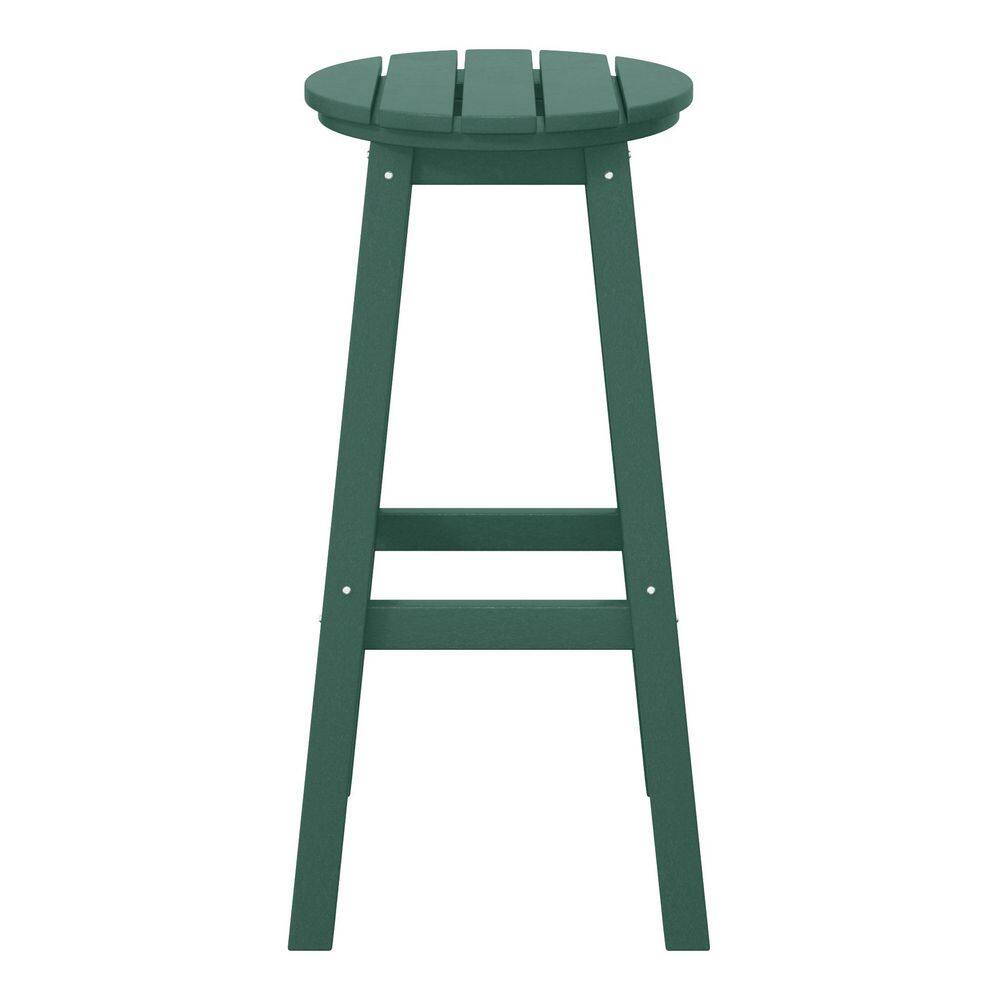Laguna 29 in. HDPE Plastic All Weather Backless Round Seat Bar Height Outdoor Bar Stool in, Dark Green price history on PriceWatchPro