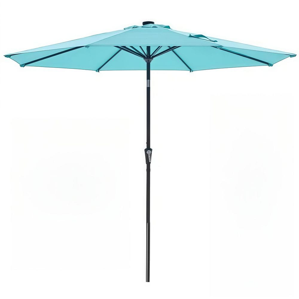 10 ft. Patio Umbrella in Lake Blue, Outdoor Sun Umbrella with 32 LED Solar Lights price history on PriceWatchPro