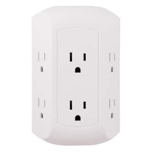 Grounded 6-Outlet Wall Tap Surge Protector, Adapter Spaced Outlets