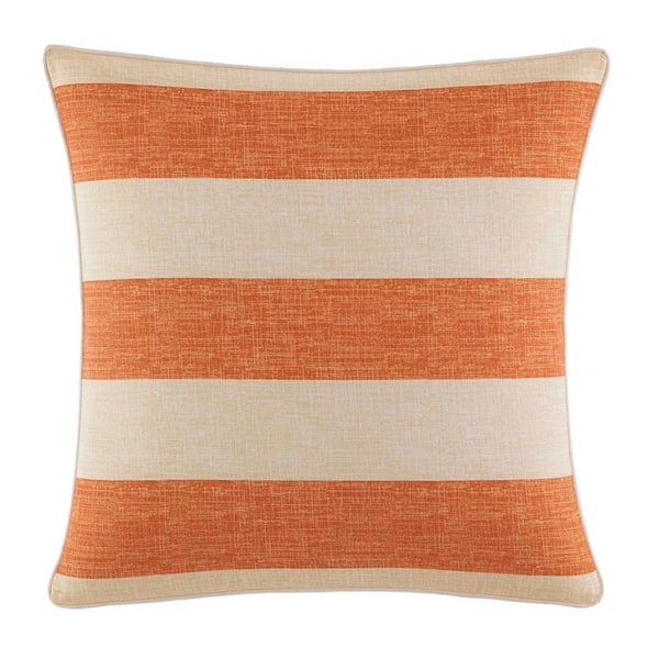 Palmiers Orange Striped Cotton 18 in. x 18 in. Throw Pillow