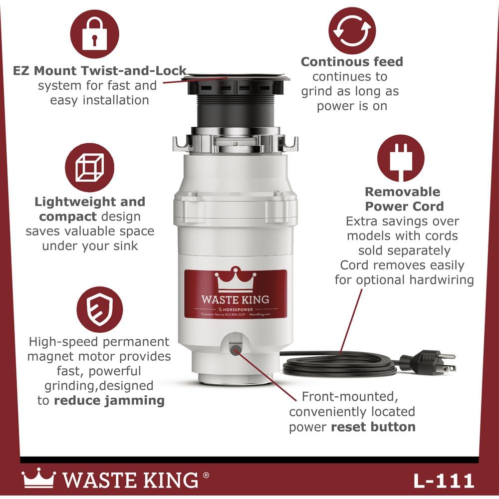 Compact Stainless Steel Continuous Feed Food Waste Disposer