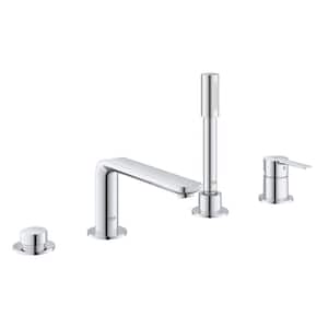Lineare Single-Handle Deck Mount Roman Tub Faucet with Hand Shower and Tub/Shower Diverter in StarLight Chrome