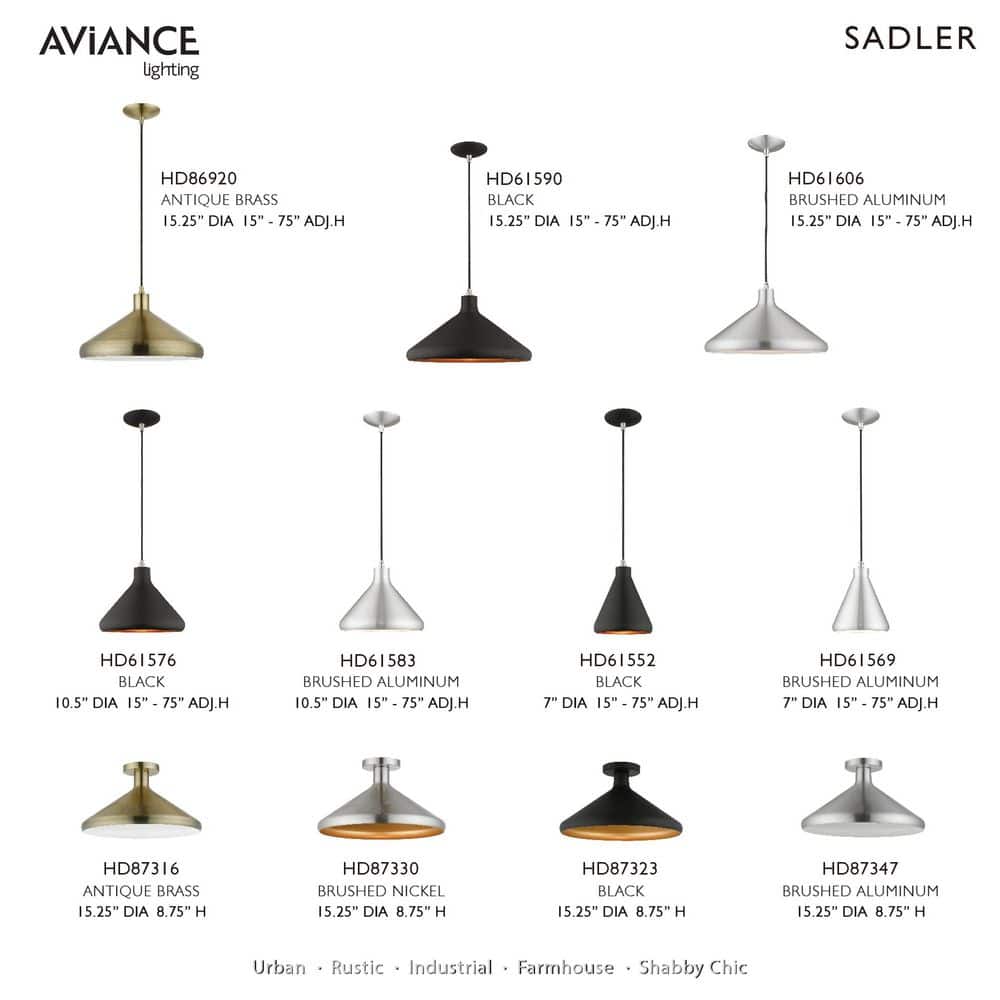 Black and Gold Aluminum Mini Pendant Light