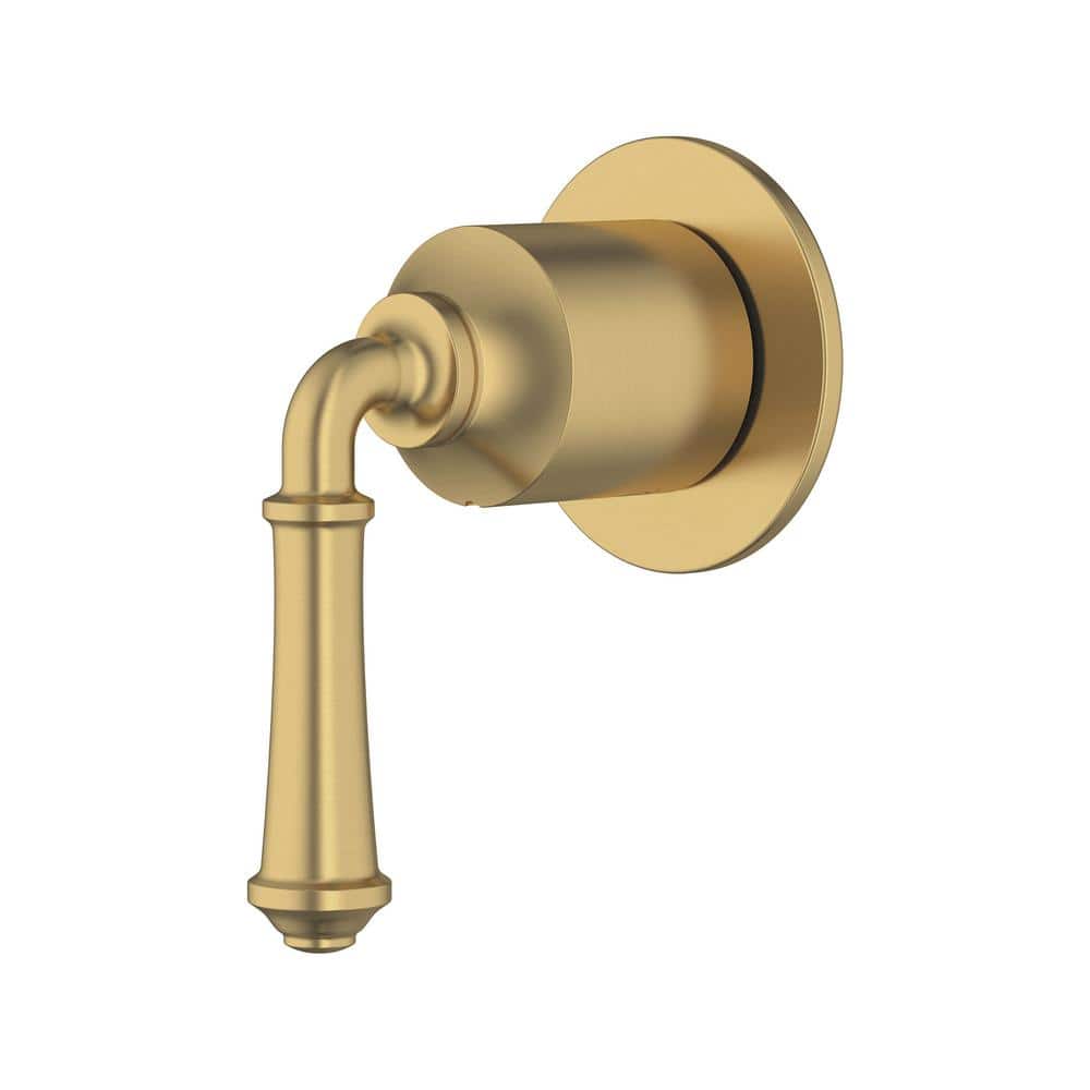 Brushed Gold Brass Lever Diverter Valve Trim