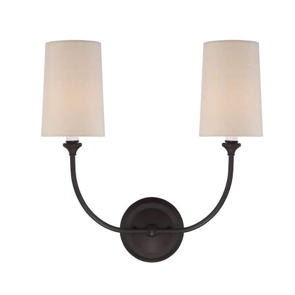 Crystorama Sylvan 2-Light Dark Bronze Sconce