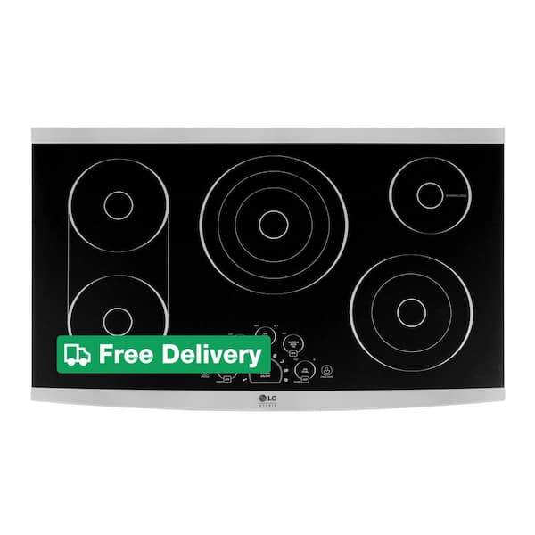 STUDIO 36 in. Radiant Electric Cooktop in Stainless Steel with 5 Burner Elements and SmoothTouch Controls