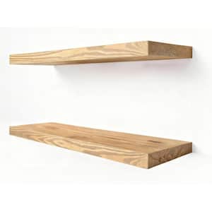 15 in.W x 7.9 in.D Solid Pine Floating Shelves,with Heavy-Duty