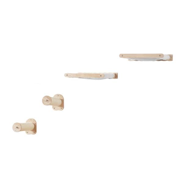 VEVOR Wall Mounted Cat Shelves, Cat Wall Shelves and Perches with Jumping Posts and Hammocks, Cat Furniture Set up to 40 lbs.