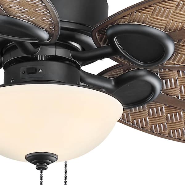 Matte Black Ceiling Fan With Light Kit, Home Depot Tropical Ceiling Fans