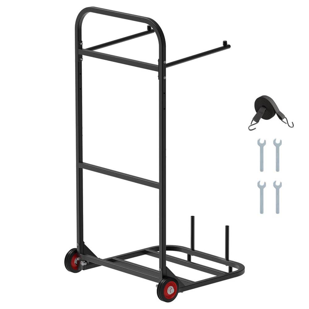Heavy-Duty Folding Chair Rack, 100 lbs. Metal Chair Cart for Hanging 10 Chairs, Storage Dolly with Rubber Wheels, Black price history on PriceWatchPro