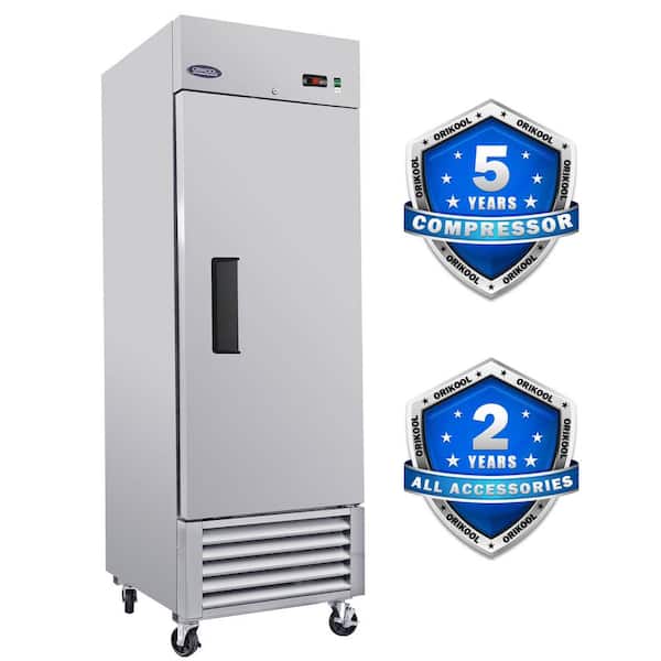 27" Commercial Refrigerator 23 Cu.ft with 1 Solid Door Reach-In Stainless Steel ETL Approved Upright Fridge Storage