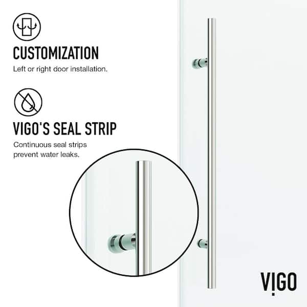 Elan E-Class 35 in. L x 46 in. W x 76 in. H Frameless Sliding Shower Enclosure in Stainless Steel with Clear Glass