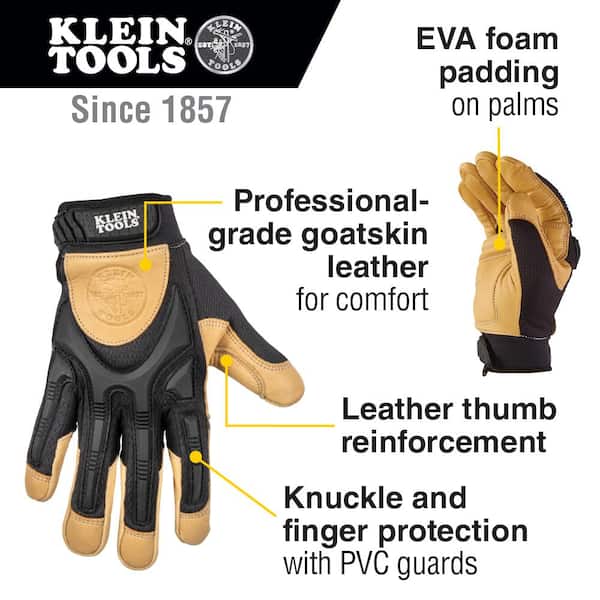 Klein 60189 XL Leather Work Gloves