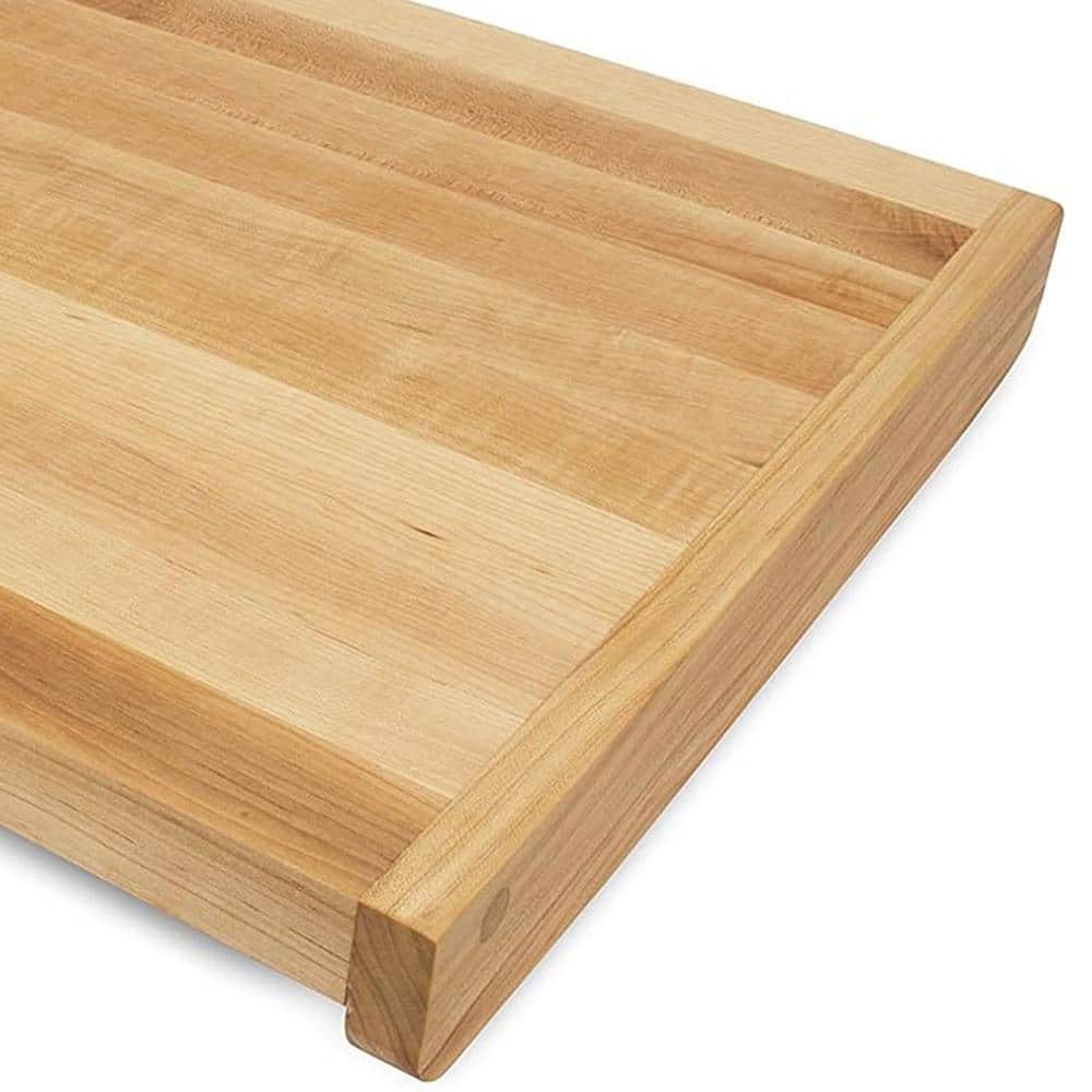 Large Brown Maple Wood Reversible Cutting Board with Juice Groove