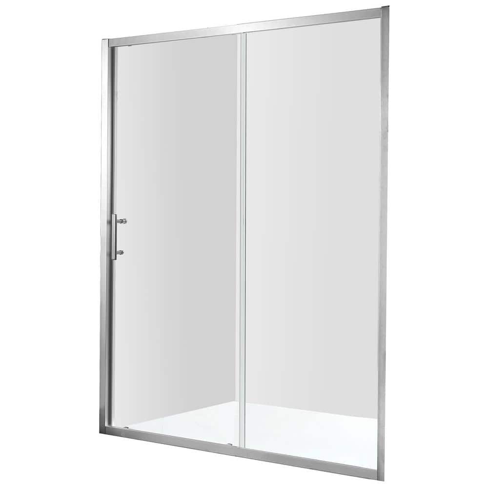 72" x 60" Brushed Nickel Framed Sliding Shower Door