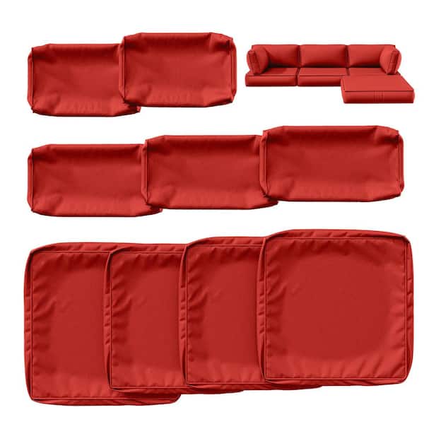Kimunuk 9-Piece 25.6 in. Outdoor Cushion Covers Red