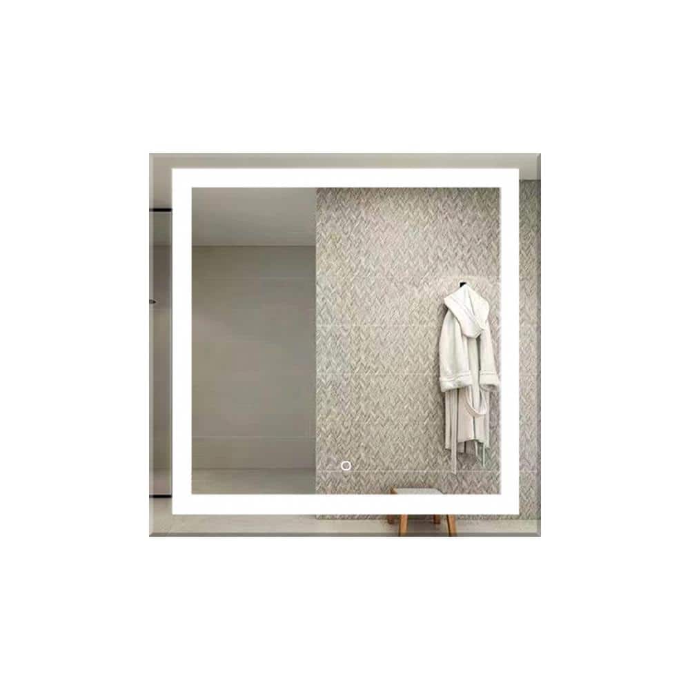 STYLETWO 30 in. W x 30 in. H Square Frameless Anti-Fog Wall LED Light Bathroom Vanity Mirror with Illuminated Light price history on PriceWatchPro