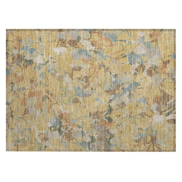 Chantille Machine Washable Indoor/Outdoor Abstract ACN3005 Gold 3 ft. x 4 ft. Area Rug