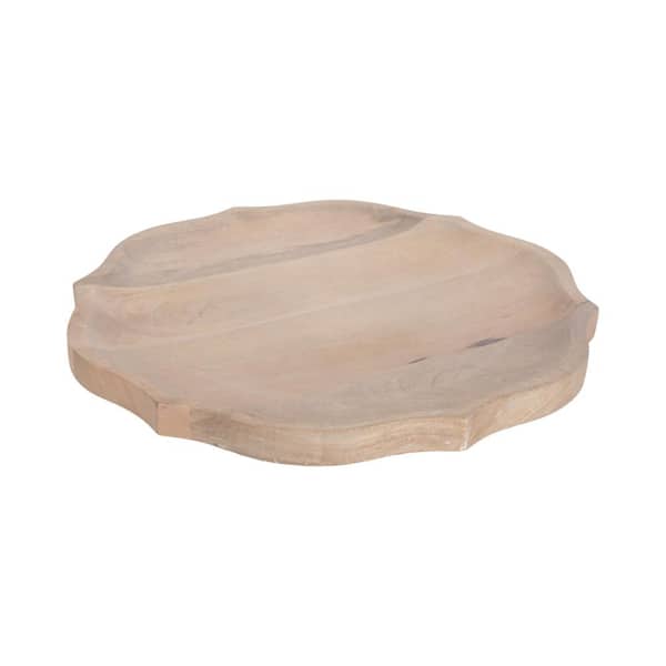 Lorah Light Brown Natural Wood Decorative Tray