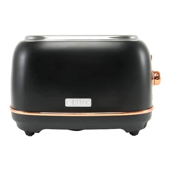 HADEN Heritage 900-Watt 2-Slice Wide Slot Black and Copper HADEN Heritage 900-Watt 2-Slice Wide Slot Black and Copper