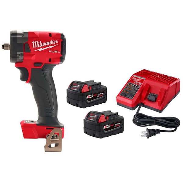 M18 FUEL 18V Lith-Ion Brushless Cordless 3/8 in. Compact Impact Wrench w/ Friction Ring w/ (2) Battery & Charger Kit