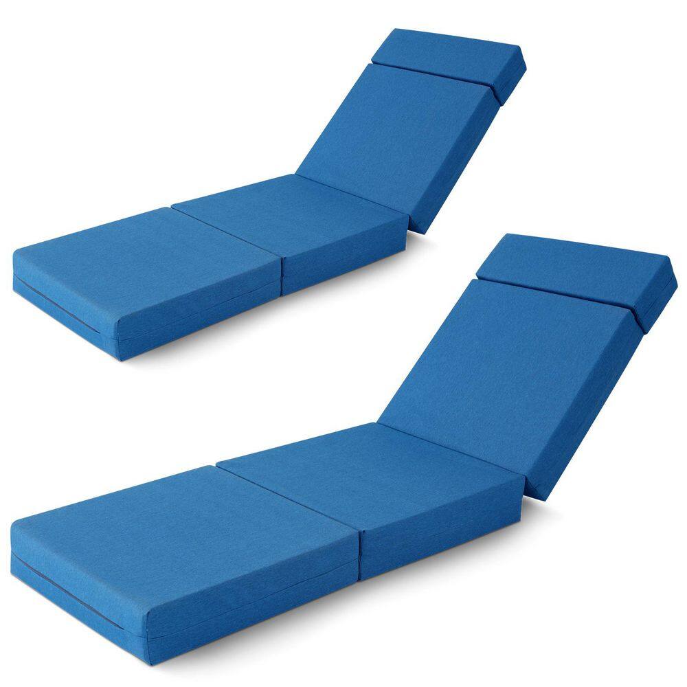 2-Pack Outdoor Chaise Lounge Cushion 72 x 21 x 5 in. Waterproof Outdoor Furniture Cushions with Removable Cover, Blue price history on PriceWatchPro
