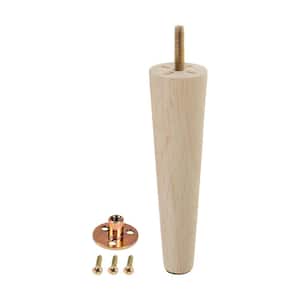 6 in. x 1-9/16 in. Mid-Century Unfinished Hardwood Round Taper Leg