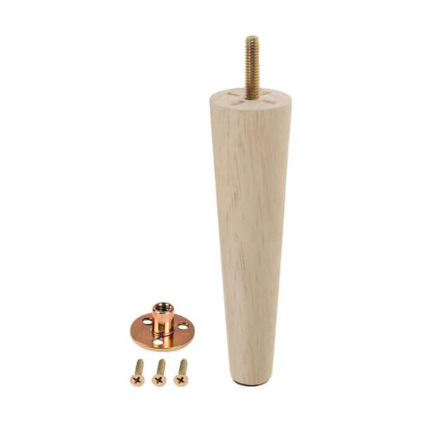 American Pro Decor 6 in. x 1-9/16 in. Mid-Century Unfinished Hardwood Round Taper Leg