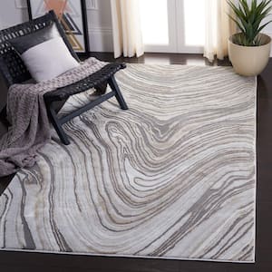 Craft Gray/Brown 3 ft. x 5 ft. Marbled Abstract Area Rug