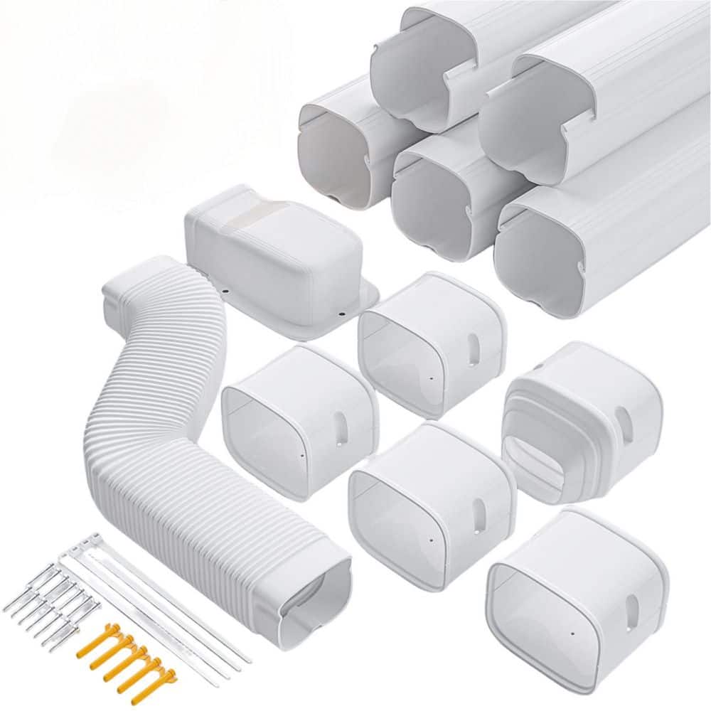 4 in. x 9.5 ft. Mini Split Line Set Cover with Flexible Duct Paintable for Air Conditioner, HVAC and Heat Pumps in White price history on PriceWatchPro