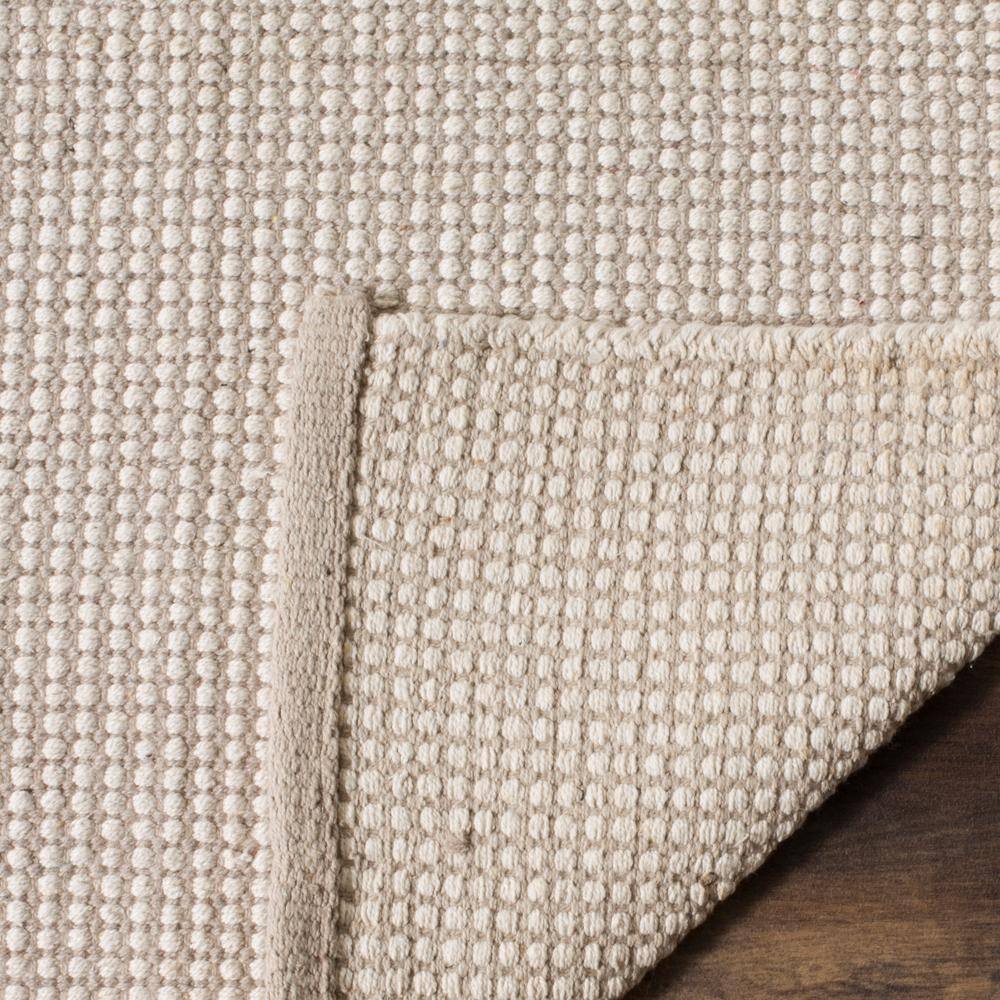 Ivory and Grey Flat Woven Cotton Runner Rug