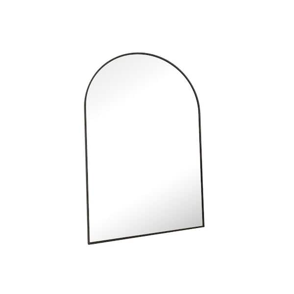 HOMLUX Arched Wall Mounted Mirror 24"x36" in Black