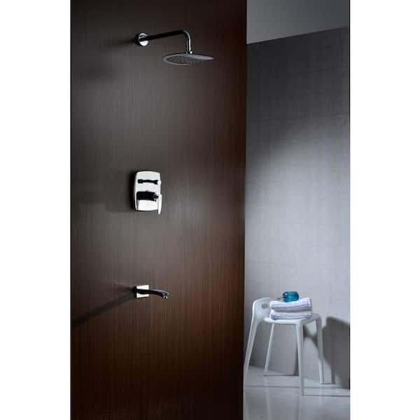 Tempo Series 1-Handle 1-Spray Tub and Shower Faucet in Polished Chrome (Valve Included)