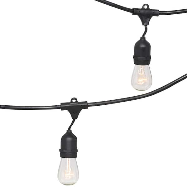 Bulbrite 15-Light Outdoor Black String Light Set