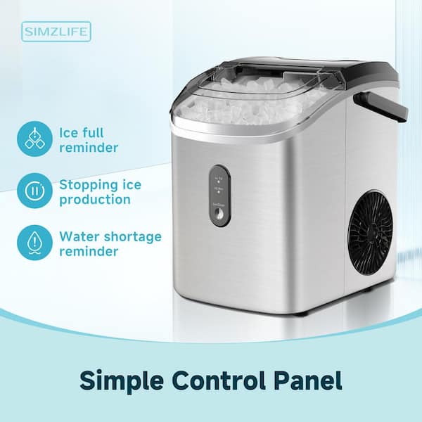 SIMZLIFE 9.45 in. 34 lb. /24H Nugget Ice Countertop Portable SIMZLIFE 9.45 in. 34 lb. /24H Nugget Ice Countertop Portable