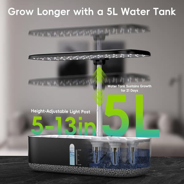 OGETFUUR 14-Pods Large Hydroponics Growing System with LED