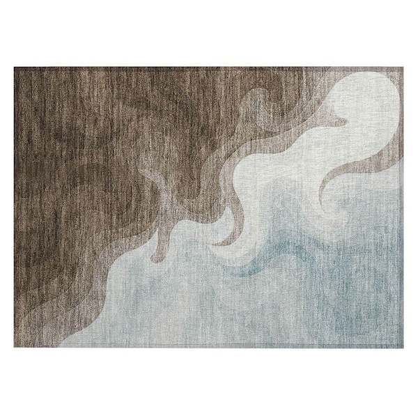 Chantille Machine Washable Indoor/Outdoor Abstract ACN2468 Chocolate 2 ft. x 3 ft. Accent Rug