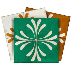 Oldlace, Sienna, Green and Gold R1345 12 in. x 12 in. Vinyl Peel and Stick Tile (24-Pack)