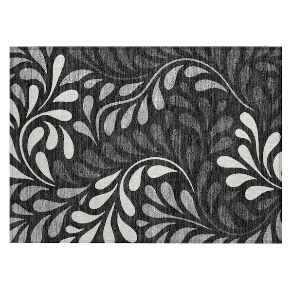 Chantille Machine Washable Indoor/Outdoor Abstract ACN2411 Black 2 ft. x 3 ft. Accent Rug