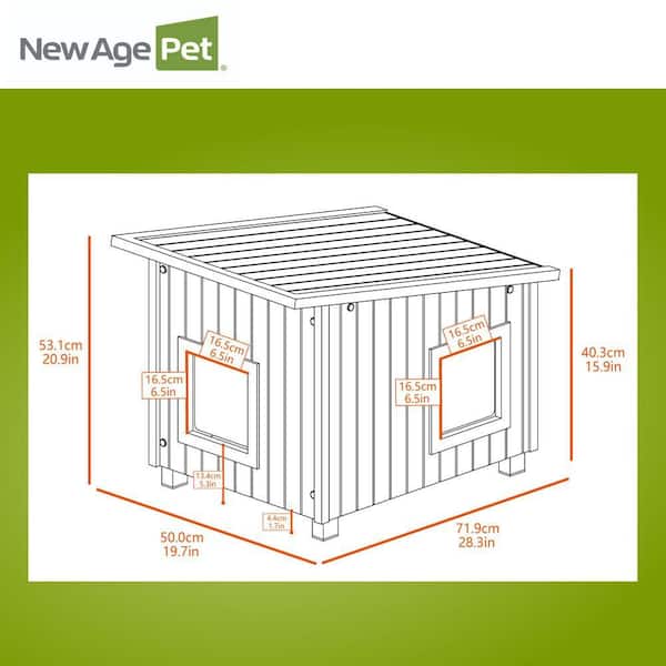 New Age Pet ECOFLEX Outdoor Cat House, XL EHKOH37-05XL - The Home